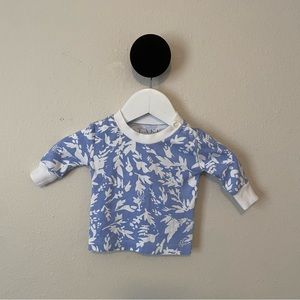 LAKE Baby Boys Pima Cotton Blue Pajama Shirt 0-3 Months